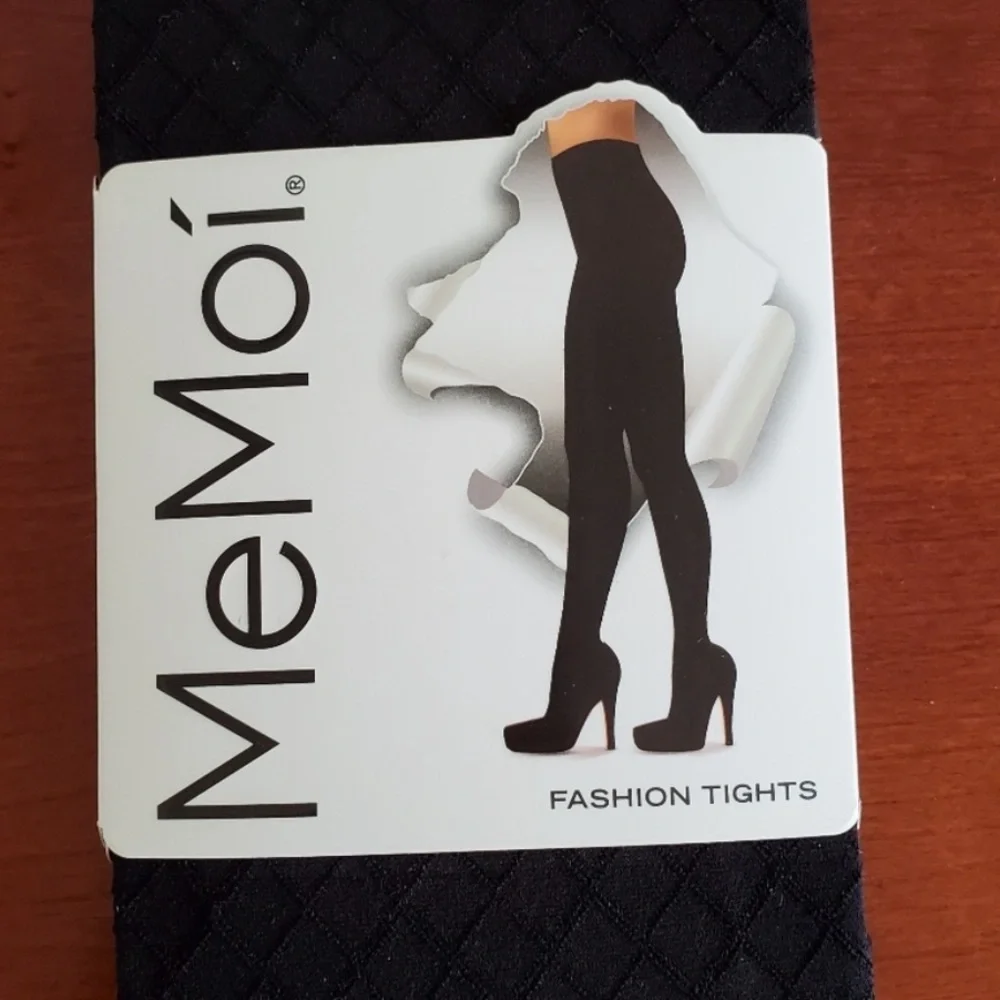 Memoi diamond argyle tights black medium large 130-175 lbs